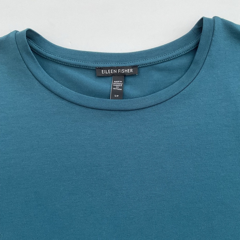Eileen Fisher Tunic Top Long Sleeve Blue Green Size S - Picture 5 of 9